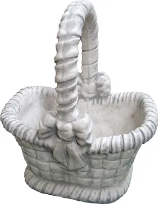 Produktbild von Schöner Pflanzkorb aus Steinguss zum bepflanzen perfekt für den Garten die Terrasse oder den Vorgarten ist Witterungsbeständig und Neu 60cm H, PO-164