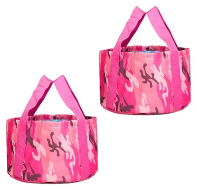 Image de Seau de camping, 2 pièces, pliable, seau de 15 litres pour activités de plein air