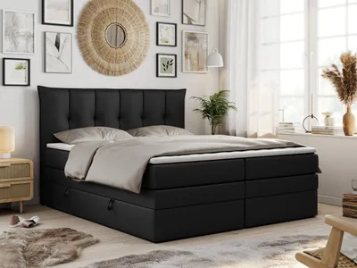 Produktbild von Boxspringbett 7-Zonen Taschenfederkernmatratze und Topper - PREMIUM-10-KING - 200x200cm - Schwarz - H4