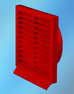 Produktbild von Zuluftgitter Lüftungsgitter aus Kunststoff - Ziegelrot, Rundanschluss Ø 125 mm / 155 x 155 mm