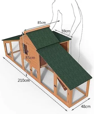 Productafbeelding van Famanu kippenhok met hellingbaan - 210 x 85 x 85 cm