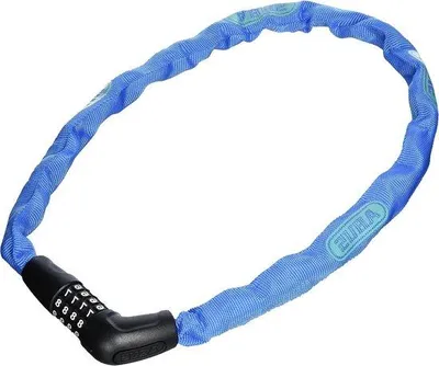 Produktbild von Famanu Kettenschloss 5805C - 5 mm dicke Stahlkette - Sicherheitsniveau 4 - 75 cm - Blau