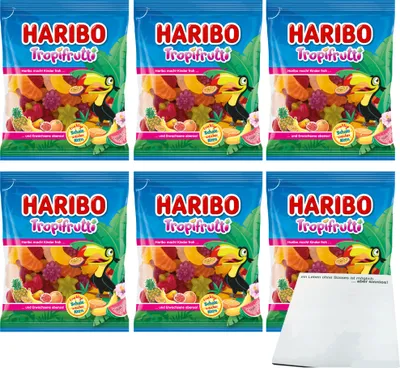 Produktbild von Haribo Tropi Frutti 6er Pack (6x175g Beutel) + usy Block