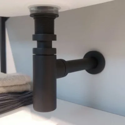 Produktbild von Siphon mattschwarz für moderne Waschtische