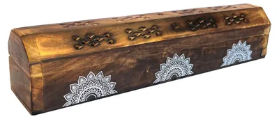Produktbild von Räucherstäbchenhalter India Truhe "Mandala" Holz 30x6cm