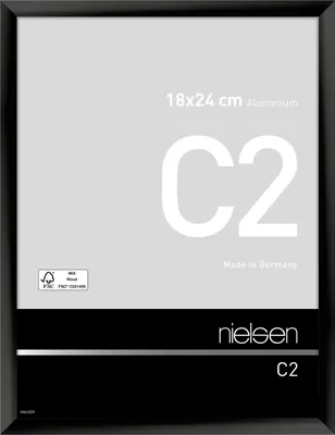 Produktbild von nielsen Aluminium Bilderrahmen C2, 18x24 cm, Eloxal Schwarz Glanz