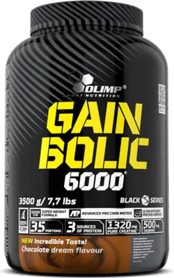 Obrázek produktu pro Olimp Nutrition Gain Bolic 6000, Koncentrát, Kaseinový protein, Vaječný protein, Koncentrát syrovátkového proteinu, Čokoláda, 15 g, 376 kcal, 376 kcal