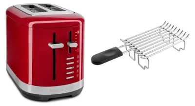 Produktbild von KitchenAid Set 2, Toaster + Brötchenaufsatz 5KMT2109 Empire Rot