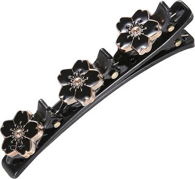 Produktbild von Haarnadel Geflochtenes Haar Doppellagige Haarspange Blumenform Knallhaarnadel Rutschfeste Zähne Funkelnder Glanz Haarschmuck D
