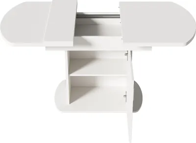 Produktbild von Flieks Ausziehbarer Esstisch Küchentisch mit Stauraum, Oval Esszimmertische Esstische mit Staufach, 130x70x75cm, Weiß