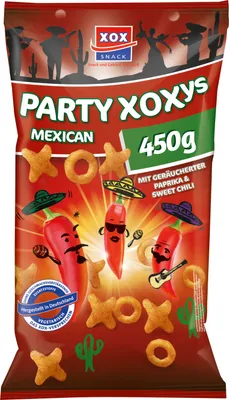 Image de XOX Party XOXys Mexican snack croustillant au maïs au goût de paprika 450g