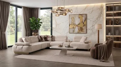 Immagine prodotto di Divano angolare a forma di L, poltrona, stile moderno, colore beige, confortevole