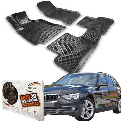 Produktbild von Trimak Autofußmatten kompatibel mit BMW 3ér F30 & F31 & XDrive (2012-2018) Auto Allwetter Gummimatten