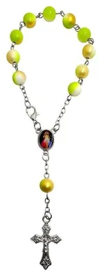 Produktbild von Art Sacrum Zehner-Rosenkranz zum Anklippen, grün-gold, 8 mm