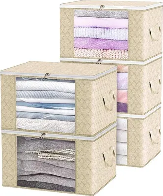 Image de Boîtes de rangement pliables Famanu - Lot de 5, 90 litres