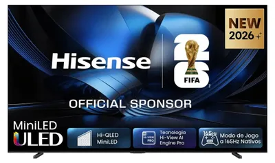 Obrázok produktu pre Hisense 100U7SE, 2,54 m (100"), 3840 x 2160 px, ULED, Smart TV, Wi-Fi, Čierna, Šedá