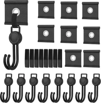 Produktbild von 8 Stück Kederöse für Kederschiene - Kinderwagen Haken, Kederösen Wohnwagen 5/6mm - 7/8mm, Rv Markisenhaken Schwarz, Kederleisten Haken, Kederschiene Zubehör für Camping Zelt Caravan Vorzelt