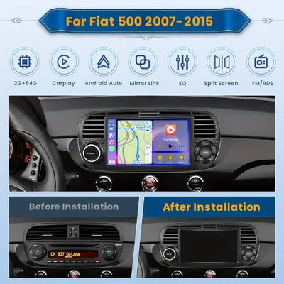 Obrázek produktu pro Android 15, autorádio – 2 DIN, multimediální systém – rádio s dotykovým displejem – systém CarPlay – GPS navigace