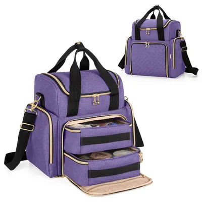 Immagine prodotto di Borsa da toilette per donna - Organizzatore per trucchi e beauty case color lilla