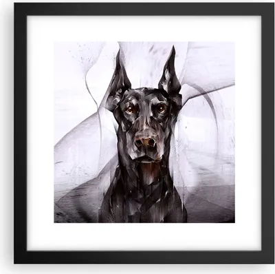 Produktbild von Gerahmtes Poster - Schwarzer Rahmen - Hund Abstraktion - 30x30 cm - Wand Bild - Wanddeko - Wandbilder - Kunstposter - Wandposter - Bilderrahmen - Bilder - Kunstdruck - Wandbild - P2BAC30x30-3999