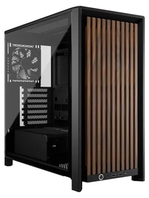 Produktbild von Corsair FRAME 4000D WOOD RS, Midi Tower, PC, Schwarz, Holz, Mini-ITX, micro ATX, ATX, EATX, Stahl, Holz, Kunststoff, Gaming
