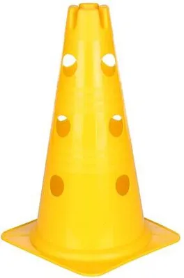 Image de Cône Vario avec trous jaune 30 cm paquet 1 pc