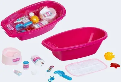 Produktbild von Puppen-Badewanne 50cm 12tlg mit Pflegezubehör