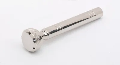 A silver-colored metal object with a knurled handle and a cylindrical body, photographed against a white background.