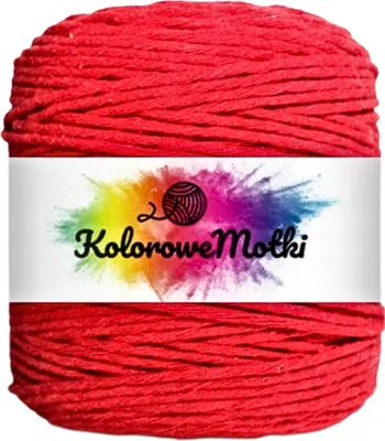 Zdjęcie produktu dla KoloroweMotki | Sznurek bawełniany | 200m 3mm | Czerwony | Idealny do rękodzieła, makramy, prac artystycznych, pakowania prezentów