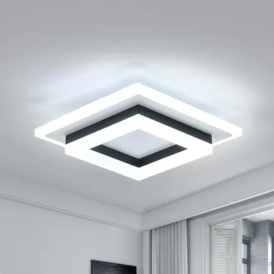 LED Deckenleuchte 24W quadratisch, Metall/Acryl, 6500K, für Schlafzimmer