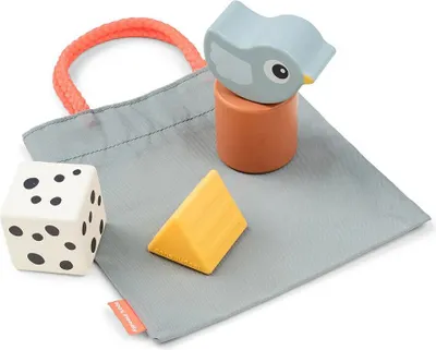 Produktbild von Done By Deer Sensorikblöcke Birdee 4 Stücke Grau Grau One Size