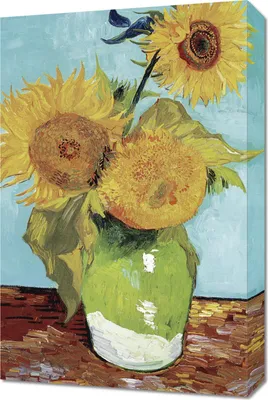 Image de Tableau 40 x 60 cm Vase avec trois tournesols, Van Gogh Vintage