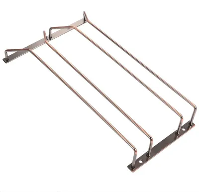 Image de Étagère en bronze de 14 pouces pour verres à vin, à fixer sous un meuble - Support pour verres à vin, idéal pour la cuisine et le bar