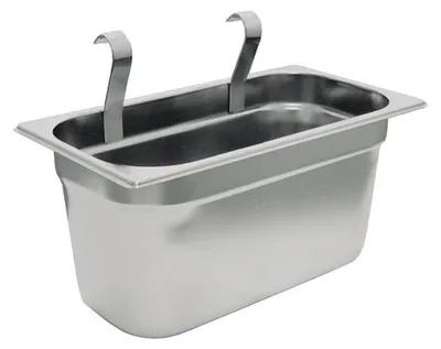 Produktbild von APS 11978 Bestecksammler GN 1/3, Edelstahl, 32,5 x 17,6 cm, Höhe 15 cm, zwei Haken zum Einhängen