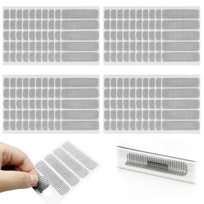 Imagen del producto de Kit de reparación para mosquiteras, autoadhesivo, de 6x1,5 cm, para ventanas y puertas