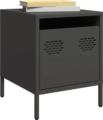 Image de vidaXL Tables de nuit 2 pcs. noir 35x39x43,5 cm acier