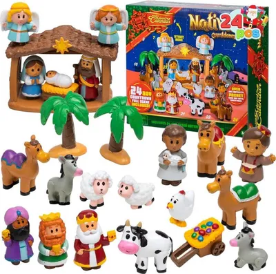Produktbild von JOYIN 24-teiliger Weihnachts-Adventskalender Miniatur-Spielzeug Krippen-Spielset