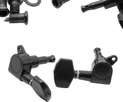 Produktbild von vhbw Stimmwirbel Mechaniken Pegs 3R3L für Gitarre, E-Gitarre, Westerngitarre - Gitarrenwirbel, Stimmmechanik, 10 mm Aufnahme Schwarz