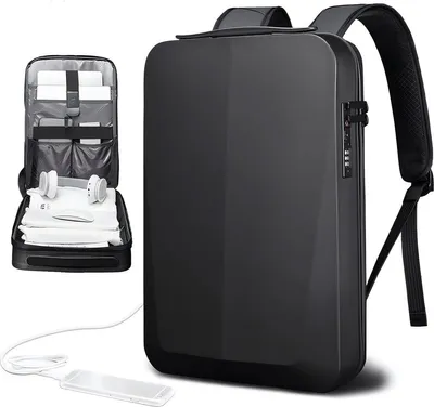 Imagen del producto de Mochila CarryQuest® con cerradura TSA, impermeable, para portátil de 15,6 pulgadas, color negro