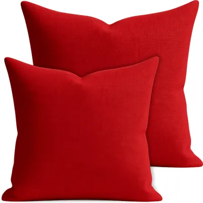 Imagen del producto de Conjunto de 2 fundas de cojín, 40x40 cm y 50x50 cm, color rojo oscuro, con cremallera