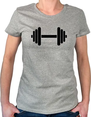 Produktbild von Huuraa Damen T-Shirt Hantel Silhouette XS Sport Grey Bio Baumwolle Fairtrade Damenshirt Geschenkidee