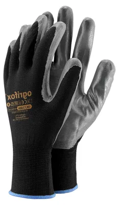 Produktbild von 12 Paar Montage- und Schutzhandschuhe aus Polyester mit Nitrilbeschichtung in Größe 10