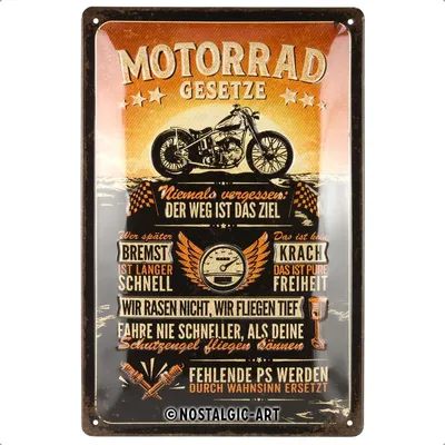 Produktbild von Nostalgic-Art - Blechschild 20 x 30cm - Motorrad-Gesetze