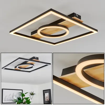 Produktbild von Colognola »Colognola« Deckenlampe aus Metall/Holz/Kunststoff, Schwarz/Natur/Weiß