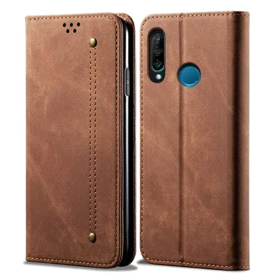 Immagine prodotto di Huawei P30 Lite Case, Custodia a portafoglio in pelle con chiusura magnetica e custodia con funzione stand per Huawei P30 Lite Marrone
