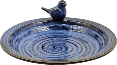 Produktbild von Dehner Natura Vogeltränke Doppio, Ø 31.5 cm, Höhe 5 cm, Steinzeug, blau