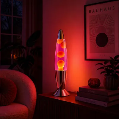 Produktbild von LED Lavalampe - inkl. LED - Glas/Metall - Chrome - 36cm, Ø10cm