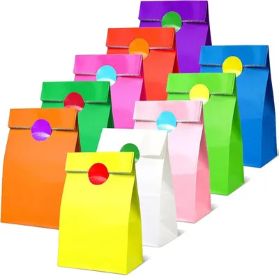 Produktbild von Kraftpapier Partytüten Kindergeburtstag 50 Stk. bunt 60 Aufkleber