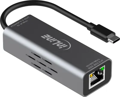 Immagine prodotto di Adattatore InLine® da USB-C a RJ45 PoE, con protezione da sovratensione