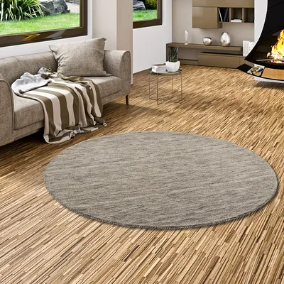 Produktbild von Natur Teppich Indo Gabbeh Ella Anthrazit Rund, Größe:200 cm Rund